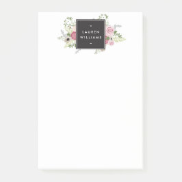 Bloco De Notas Lindas Rosas Rosa Elegância Moderna