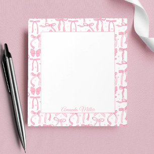 Bloco De Notas Lindo Arco Coquette Rosa Super Fofo Nome Personali