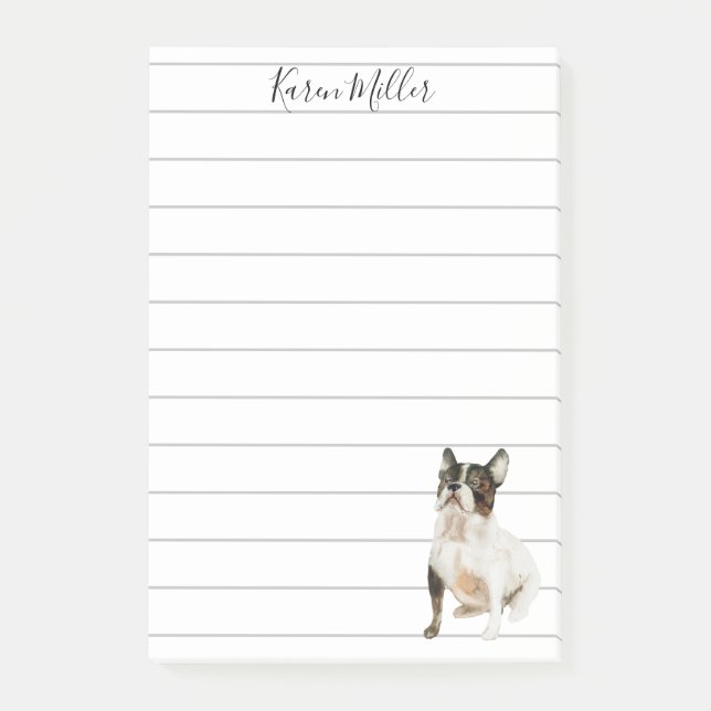 Bloco De Notas Lindo Bulldogue Francês Personalizado  (Frente)