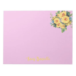 Bloco De Notas Lindo Buquê Floral Personalizado