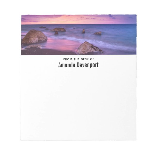 Bloco De Notas Lindo Fotografia Costeira Sunset (Frente)