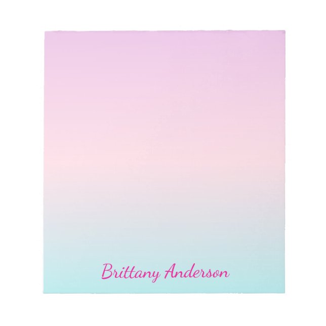 Bloco De Notas Lindo Ombre Personalizado (Frente)