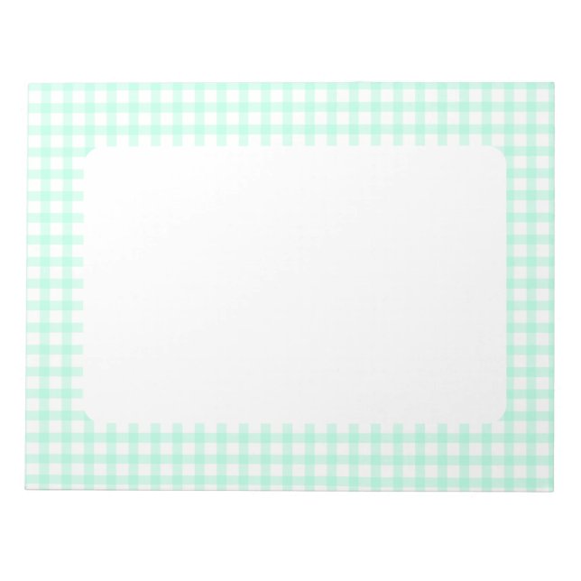 Bloco De Notas Lindo padrão xadrez gingado verde marinho retrô (Frente)