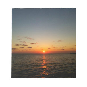 Bloco De Notas lindo pôr do sol oceânico amarelo laranja vermelho