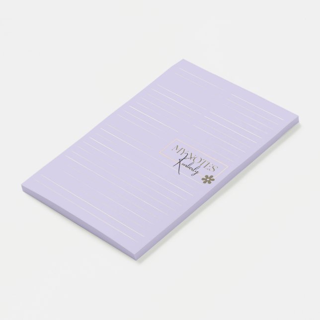 Bloco De Notas Lindo Simples Moderno Lavanda Personalizado (Inclinado)