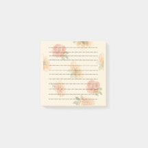 Lined Orange Red Floral Posta It Notes