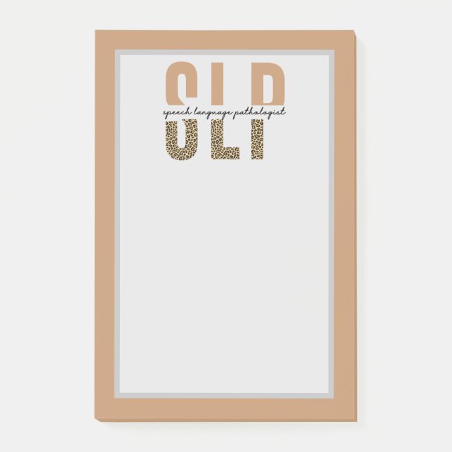 Bloco De Notas Linguagem SLP Patologista Cheetah (Frente)