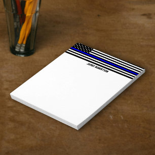 Bloco De Notas Linha Azul Fino - Personalizado com Sinalizador Am