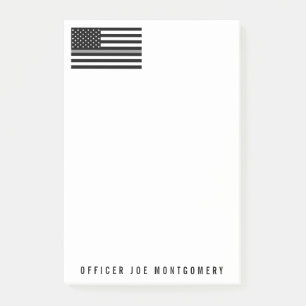 Bloco De Notas Linha cinzenta fina nome 4 x 6 da bandeira