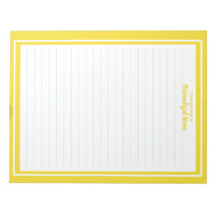 Bloco De Notas Linhagem Amarelo de Quadro de Linha Dupla