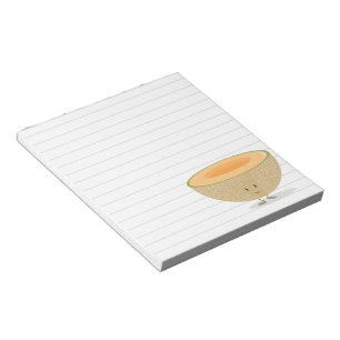 Bloco De Notas Linhas cinzentas brancas de sorriso do Cantaloupe
