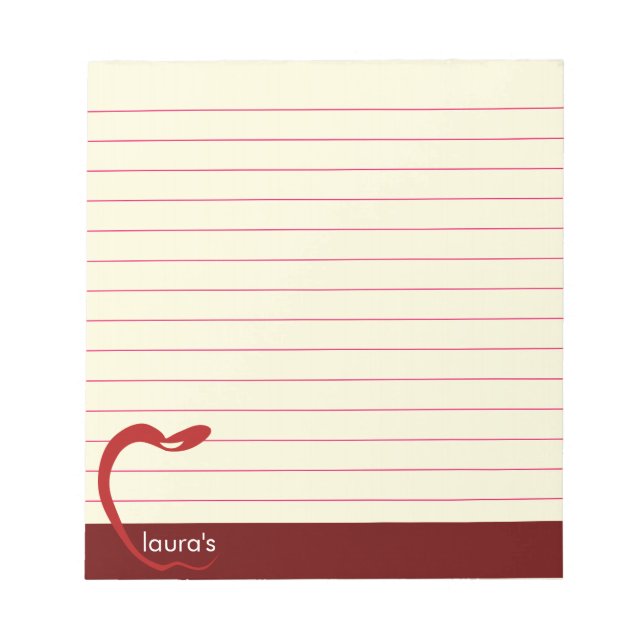 Bloco De Notas Linhas Clássicas Personalizadas do Professor de Ma (Frente)