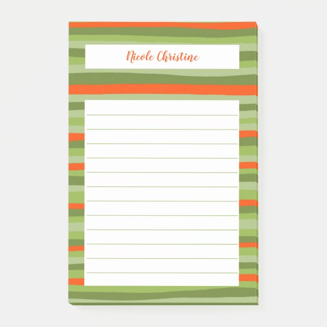 Bloco De Notas Linhas Coloridas Friso Feriado Notepad PERSONALIZA (Frente)