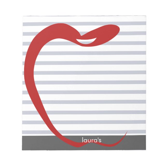 Bloco De Notas Linhas de Cinza Personalizadas do Professor de Maç (Frente)
