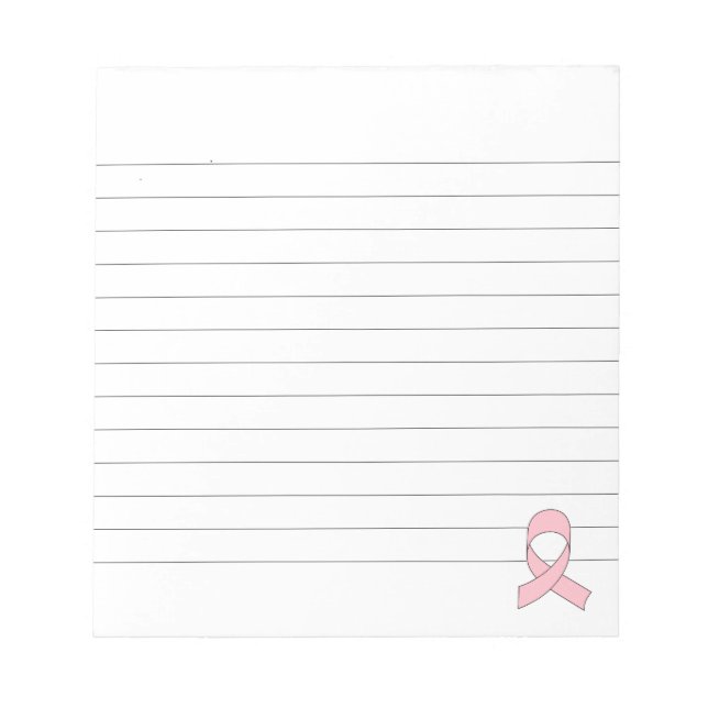 Bloco De Notas Linhas de Desenho de Fita Rosa (Frente)
