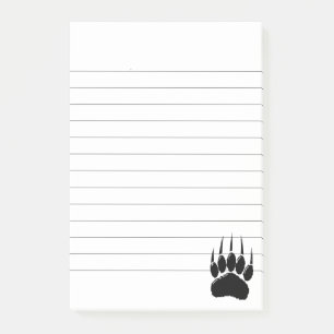 Bloco De Notas Linhas de Impressão do Urso Negro brilhante