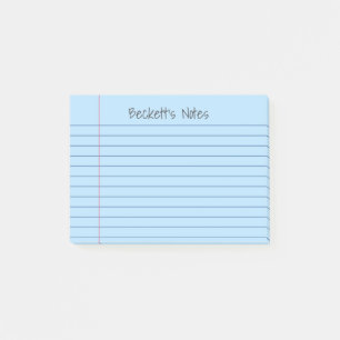 Bloco De Notas Linhas do notebook pálido Azul Adicionar seu nome