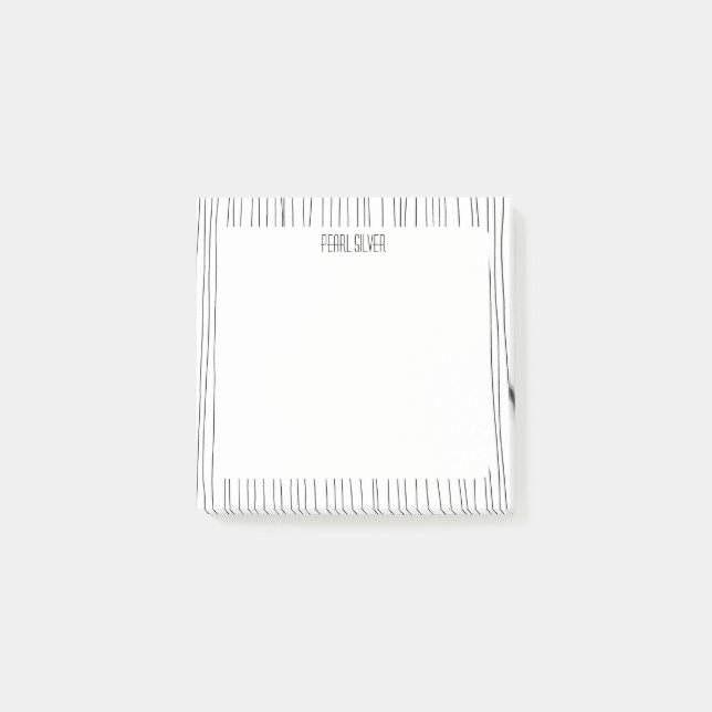 Bloco De Notas Linhas Manuscritas Monograma Chic Personalizado (Frente)