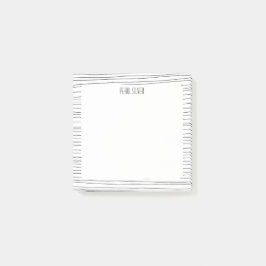 Bloco De Notas Linhas Manuscritas Monograma Chic Personalizado