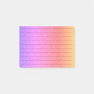 Bloco De Notas Linhas Pretas Glittery PInk Purple Ombre Girly