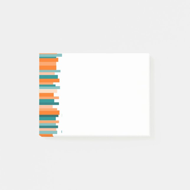 Bloco De Notas Linhas revestidas - Teal e Laranja (Frente)