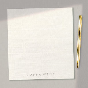 Bloco De Notas Lino Personalizado Minimalista Elegante (imagem) 