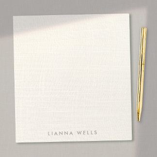 Bloco De Notas Lino Personalizado Minimalista Elegante (imagem)