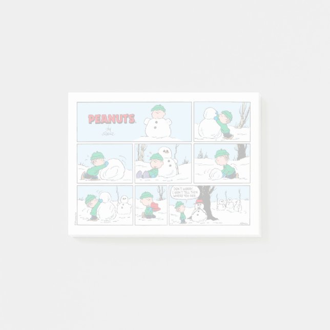 Bloco De Notas Linus constrói um boneco de neve (Frente)