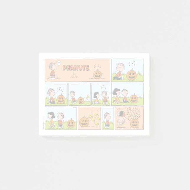 Bloco De Notas Linus & Lucy | Cantando Jack-O-Lanterna (Frente)