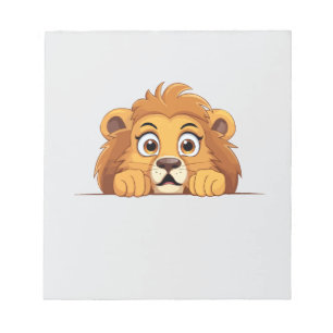 Bloco De Notas Lion Peeking Bonito Adorável Cartografia De Animai