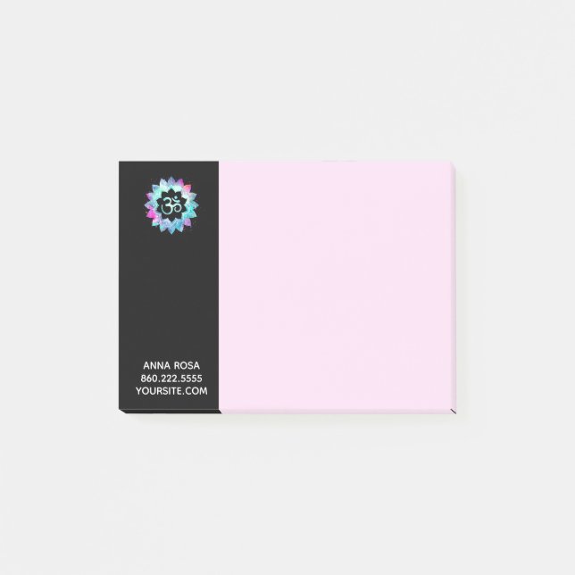 Bloco De Notas Lírio de água Lotus da mandala do *~* OM Aum (Frente)