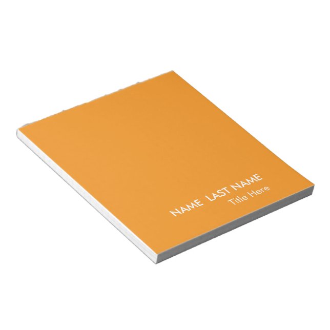 Bloco De Notas Liso Simples laranja Personalizado  (Inclinado)