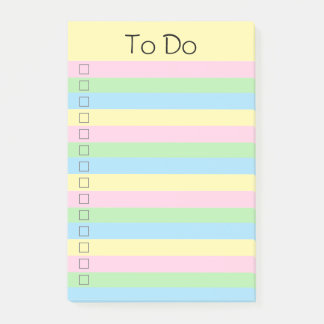 Bloco De Notas Lista Colorida Do Arco-Íris Para Fazer