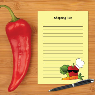 Bloco De Notas Lista Comprada de Pepper Vermelho Rockin
