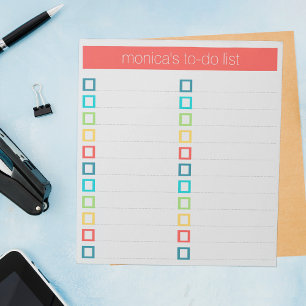 Bloco De Notas Lista de afazeres - design colorido moderno