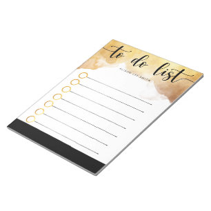 Bloco De Notas Lista de Aquarelas Douradas a Fazer