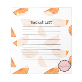 Bloco De Notas Lista de baldes, Kawaii Orange