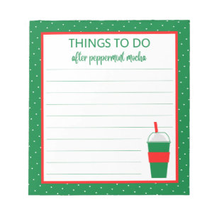 Bloco De Notas Lista de Café Mocha-Pepperminta de Natal
