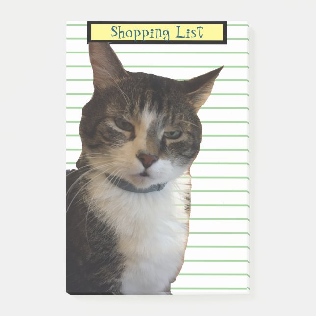 Bloco De Notas Lista de Compra de Gatos (Frente)