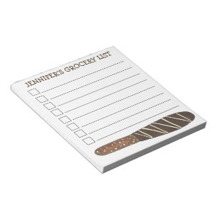 Bloco De Notas Lista de Comprados de culturas de chocolate Pretze