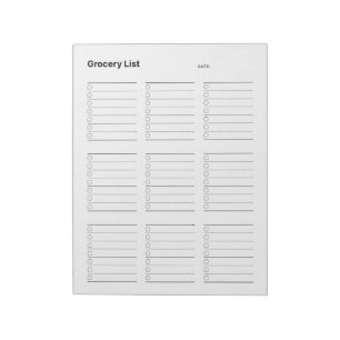 Bloco De Notas Lista de compras