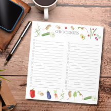 Lista de Compras de Legumes em Aquarela