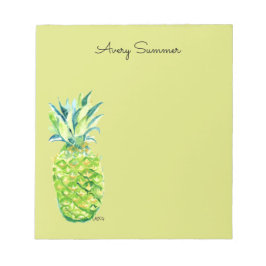 Bloco De Notas Lista de Compras de Verduras Hand-Painted Pineappl