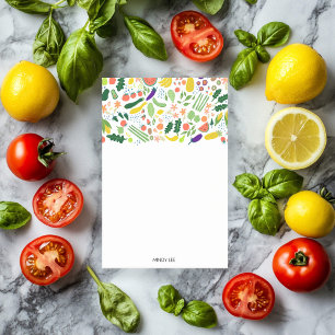 Bloco De Notas Lista de Compro de Borda de Borda de Veggies de Fr
