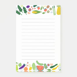 Bloco De Notas Lista de Compro de Bordas de frutas e Veggies