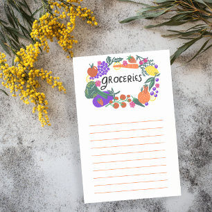Bloco De Notas Lista de Compro de Gráficos de Ilustração de fruta