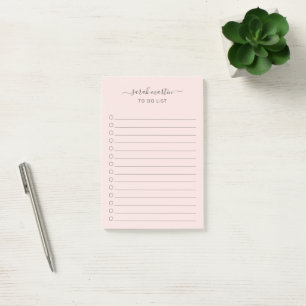 Bloco De Notas Lista de Elegantes de Rosa para Fazer Moderno