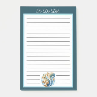 Bloco De Notas Lista de Esquilo Azul Personalizado a Fazer