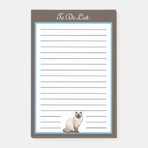 Bloco De Notas Lista de Gatos a Fazer Fluffy Balinese