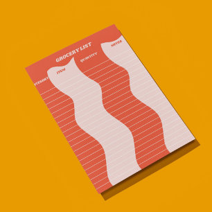 Bloco De Notas Lista de Grãos de Groovy Cor-de-Rosa Negros